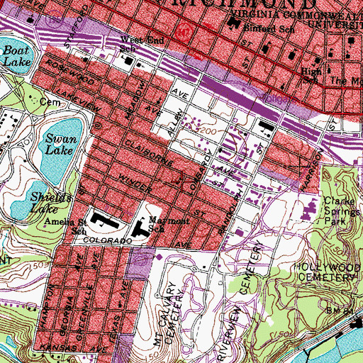 Topographic Map of Sidney School, VA