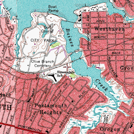 Topographic Map of Simonsdale Elementary School, VA