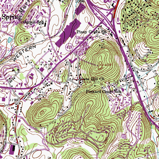 Topographic Map of Slate Hill Church, VA