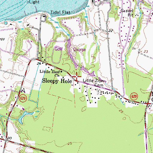 Topographic Map of Sleepy Hole, VA