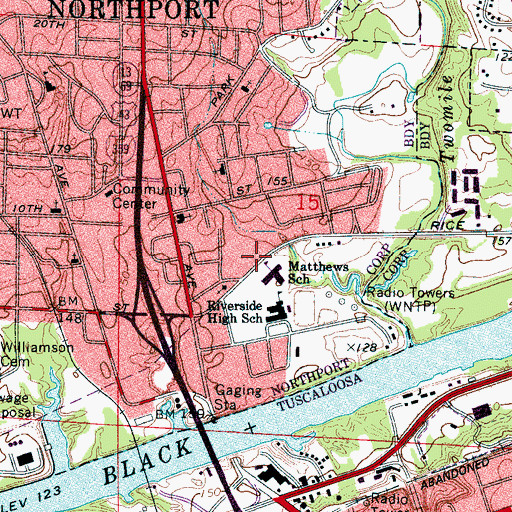 Topographic Map of Charles Sprayberry Regional Educational Center, AL