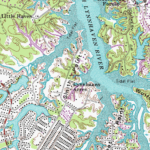 Topographic Map of Smith Point, VA