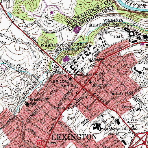 Topographic Map of Smith School, VA