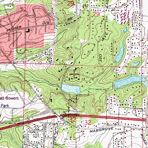 Topographic Map of Cherokee Hills, AL