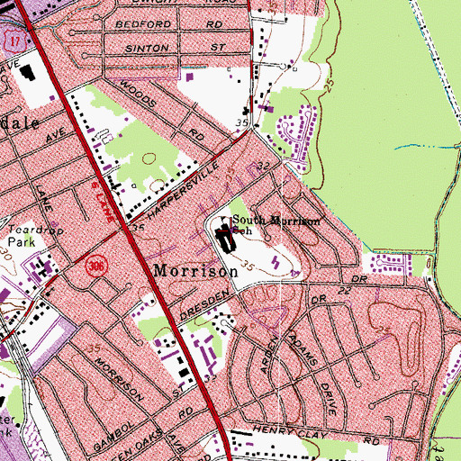 Topographic Map of South Morrison Learning Center, VA