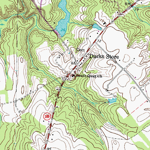 Topographic Map of South Quay Church, VA