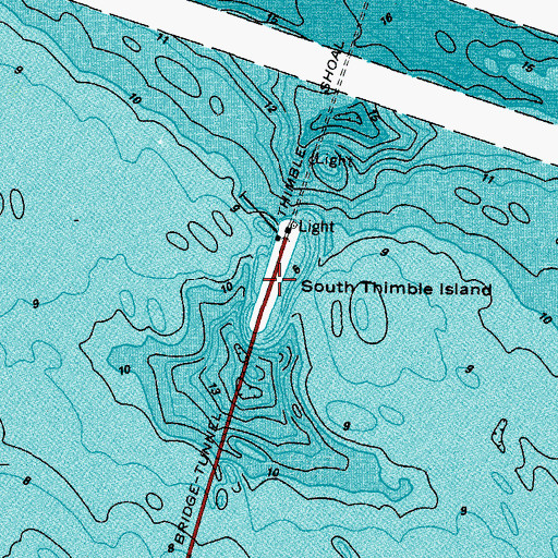 Topographic Map of South Thimble Island, VA