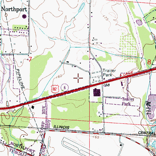 Topographic Map of Cherokee Plantation (historical), AL