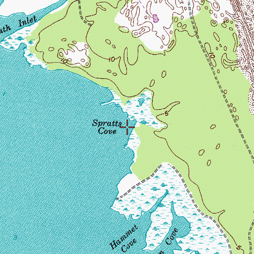 Topographic Map of Spratts Cove, VA