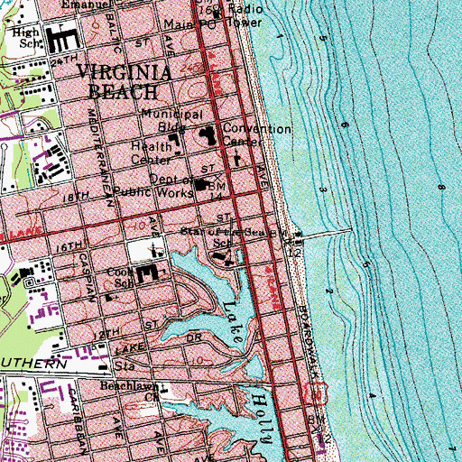 Topographic Map of Star of the Sea Catholic School, VA