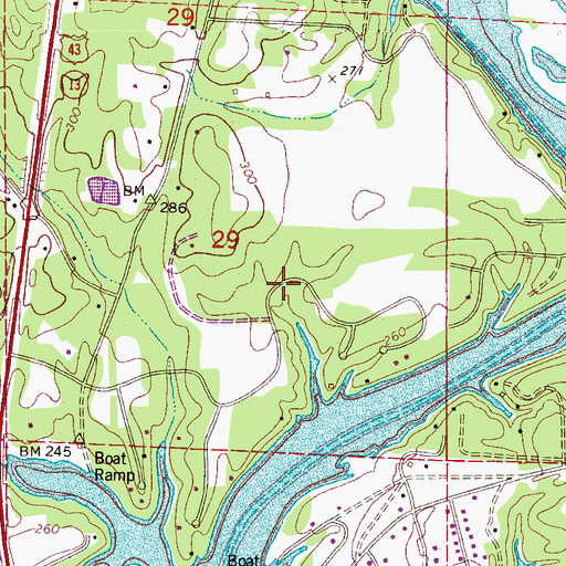 Topographic Map of Cherokee Shores, AL