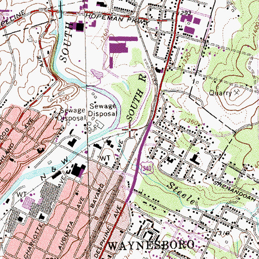 Topographic Map of Steele Run, VA
