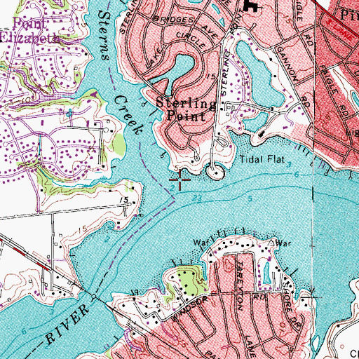 Topographic Map of Sterns Creek, VA