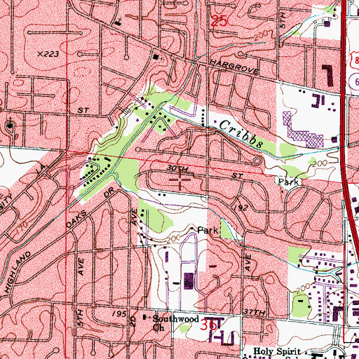 Topographic Map of Cherry Dale, AL