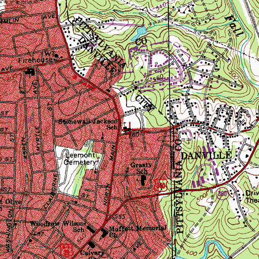 Topographic Map of Stonewall Jackson School, VA