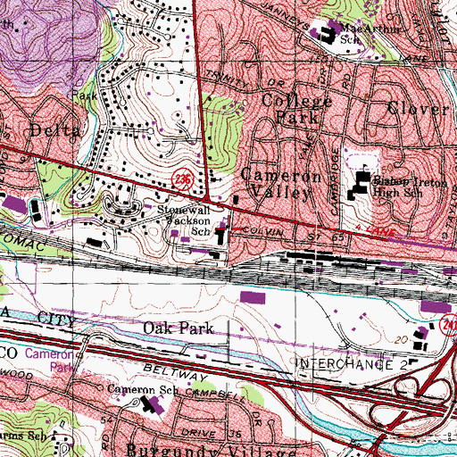 Topographic Map of Foundation School of Alexandria, VA