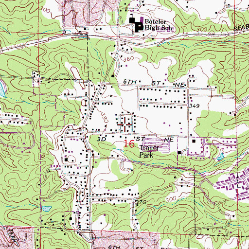 Topographic Map of Cherrywood, AL