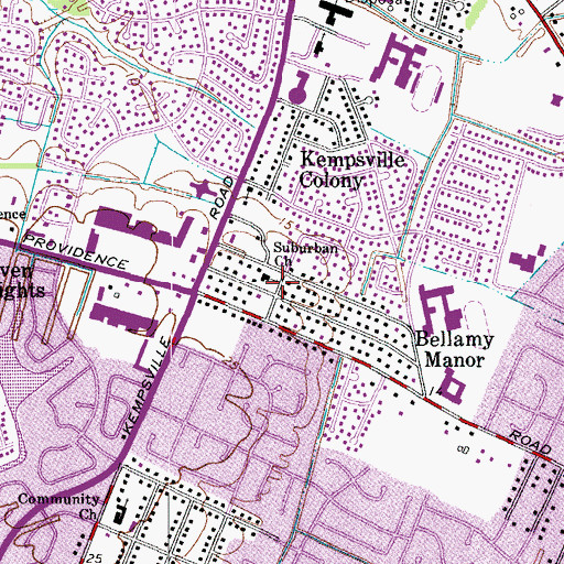Topographic Map of Suburban Church, VA