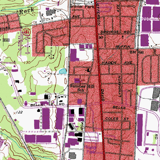 Topographic Map of Summer Hill - Ruffin Road Elementary School, VA