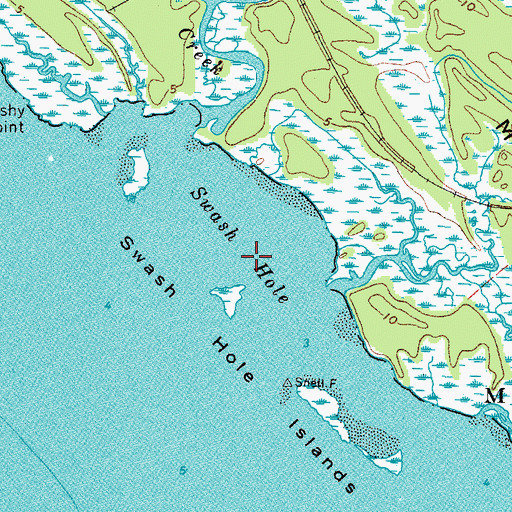 Topographic Map of Swash Hole, VA