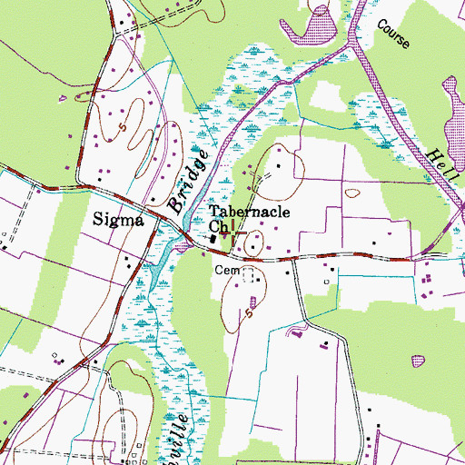 Topographic Map of Tabernacle United Methodist Church, VA