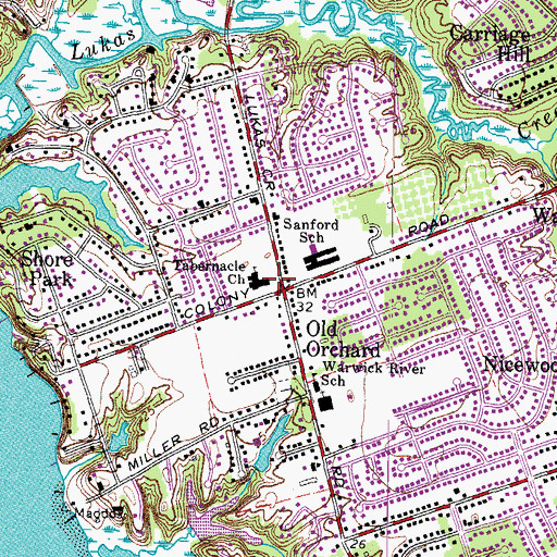 Topographic Map of Tabernacle Church, VA