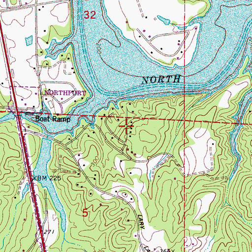 Topographic Map of Chewalla, AL