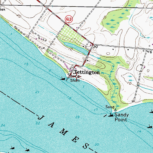 Topographic Map of Tettington, VA
