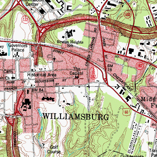 Topographic Map of The Capitol, VA