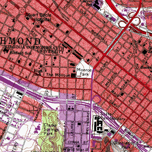 Topographic Map of The Mosque, VA