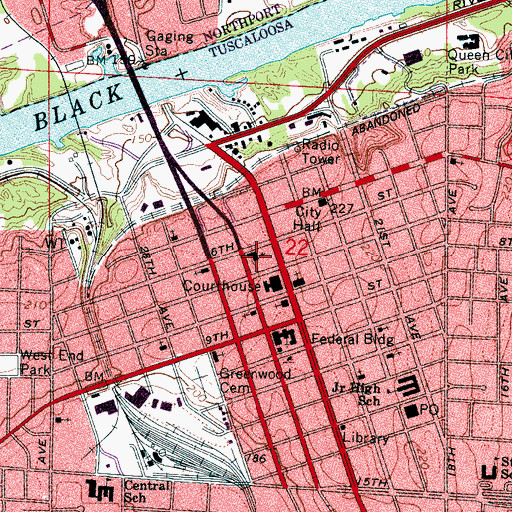 Topographic Map of Christ Episcopal Church, AL