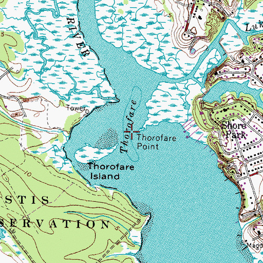 Topographic Map of Thorofare, VA