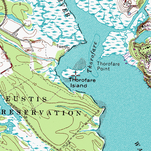 Topographic Map of Thorofare Island, VA