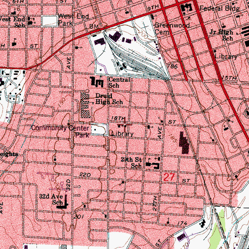 Topographic Map of Christ Lutheran Church, AL