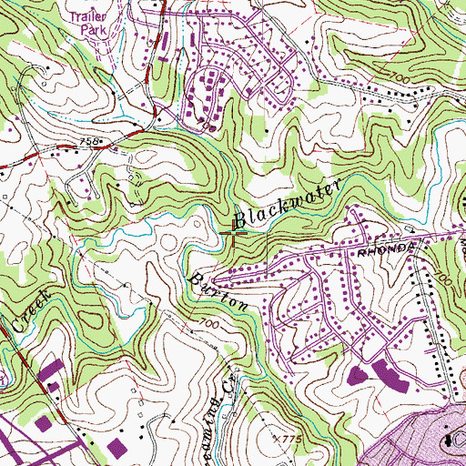 Topographic Map of Tomahawk Creek, VA