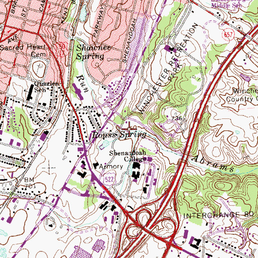 Topographic Map of Town Run, VA