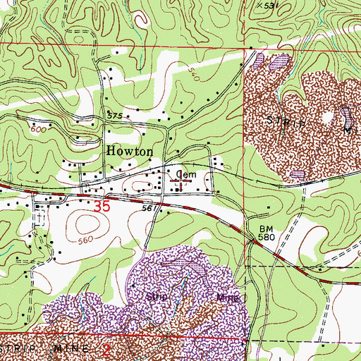 Topographic Map of Christian Union Cemetery, AL
