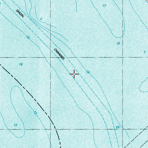 Topographic Map of Tribell Shoal Channel, VA