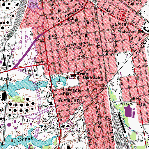 Topographic Map of Truitt Intermediate School, VA