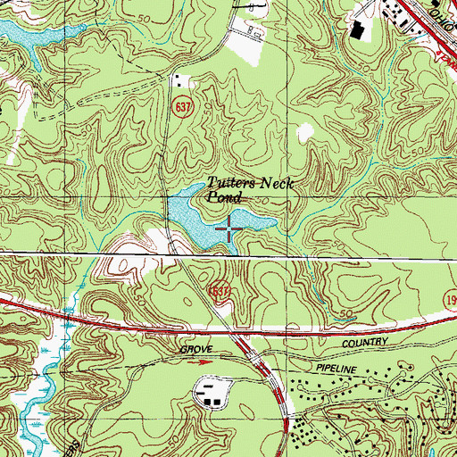 Topographic Map of Tutters Neck Pond, VA