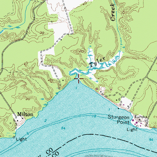 Topographic Map of Tyler Creek, VA
