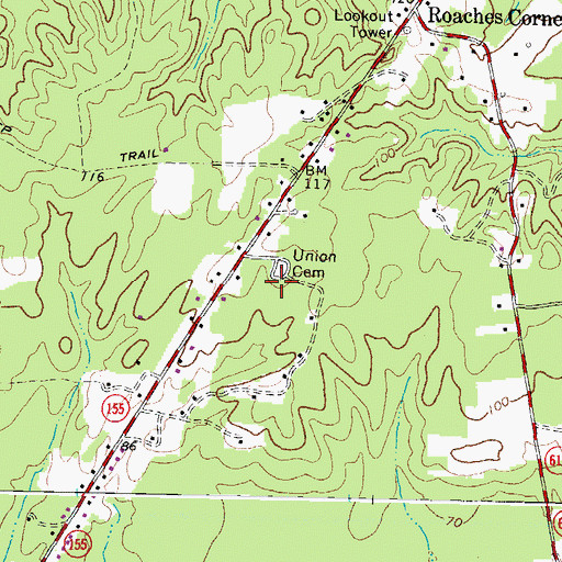 Topographic Map of Union Cemetery, VA