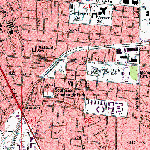 Topographic Map of Church of God, AL