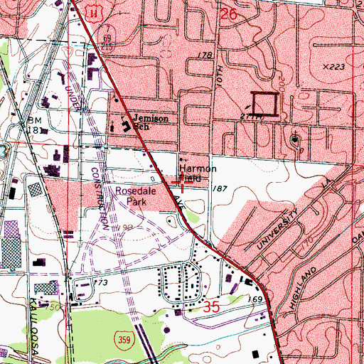 Topographic Map of Church of God, AL