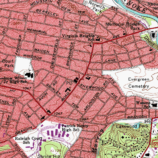 Topographic Map of University of Virginia, VA