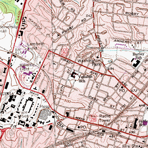 Topographic Map of Venable Elementary School, VA