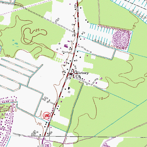 Topographic Map of Victory Church, VA