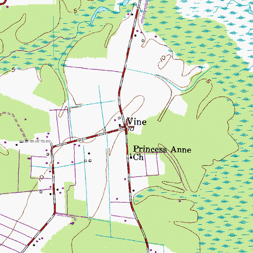 Topographic Map of Vine, VA