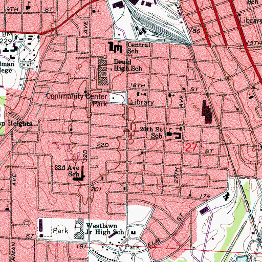 Topographic Map of Church of God in Christ, AL