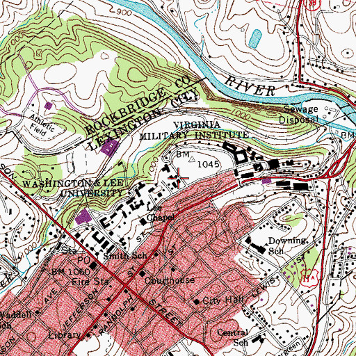 Topographic Map of Virginia Military Institute, VA